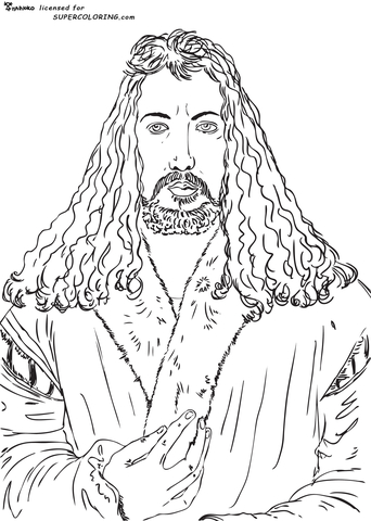 Self Portrait By Albrecht Durer Coloring Page